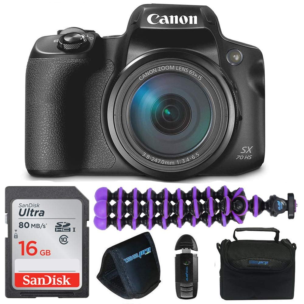 Canon PowerShot SX70 HS Digital Camera w/16 GB Memory Card, Octopus Tripod  and Other Accessories