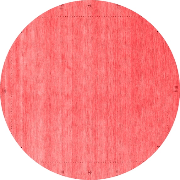 Ahgly Company Indoor Round Abstract Red Contemporary Area Rugs, 3' Round