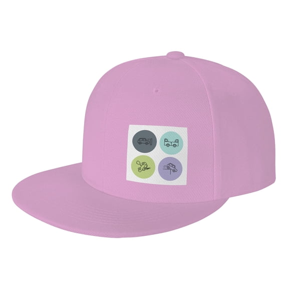 ZICANCN Crash Car Baseball Caps, Trucker Hats for Men And Women, Adjustable Breathable Flat Caps, Pink