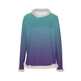 thumbnail image 5 of UTSJKR Christmas Sweatshirts for Women, Faux Fur Trim Casual Loose Long Sleeve Pullover Crewneck Long Sleeve Gradient Pullover Purple XXL, 5 of 5