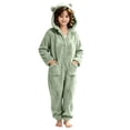thumbnail image 2 of JOANKDMI Tween Girls Fuzzy Fleece Size 11-12 Onesie Pajamas with Cute Ears Hood and Pockets Zipper One Piece Jumpsuit Warm Fluffy Sleepwear for Winter Lounge Homewear, 2 of 7