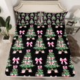 thumbnail image 2 of Manfei Christmas Tree 4 Pieces Queen Sheet Sets for Female Men Adults,Xmas Festival Ultra Soft Flat Sheet,Kawaii Pink Bowknot Queen Fitted Sheet,Breathable Home Decor, 2 of 7