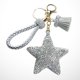 thumbnail image 2 of FELTECHELECTR Llaveros de estrella con diamantes de imitación de plata, regalo, llavero con pentagrama, colgante de cristal de PU, adornos artesanales para colgar en la bolsa de llaves del coche., 2 of 7