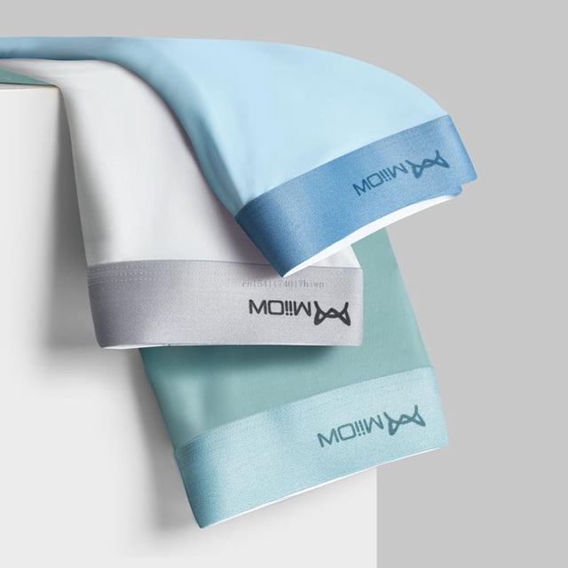 MiiOW 3 uds 3A grafeno antibacteriano hombres Boxer Shorts verano hielo seda hombre ropa interior hombre algodón Boxers Color sólido hombres bragas Tan Jianjun unisex