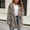 Khaki, variant on Women's Plus Size Brown Faux Fur Coat Turn-Down Collar Long Sleeve Warm Jacket for Winter