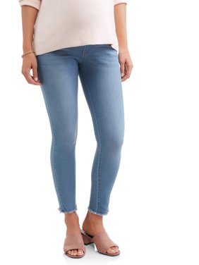 Product Image Maternity Full Panel Super Soft 5 Pocket Skinny Jeans with Released Hem - Available in Plus