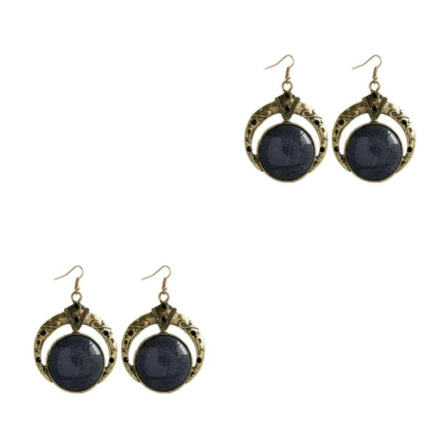 Sonducket Collar con colgante de estilo bohemio hecho a mano con piedra de cristal, regalo para mujer, collar duradero E055-Negro E055-Negro 2Conjunto