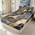 thumbnail image 2 of Erosebridal Gray Gold Marbling Zipper Twin Comforter Sets with Fitted Sheet and 2 Pillowcases for Women Men, Fashion Marble Ombre Zipper Bedding Set, Black Reversible, 4-Piece, 2 of 7