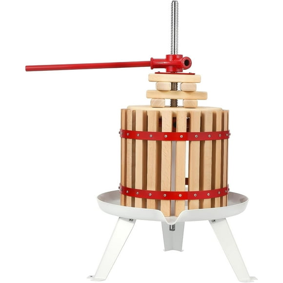 3,2 Gal Manuel Fruit Wine Press - Presse-Jus à Panier en Bois avec Sac Filtre pour Pomme, Raisin, Cidre, Miel et Huile d'Olive