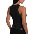 thumbnail image 5 of Women'S Sleeveless Racerback High Neck Casual Basic Ribbed Fitted Tank Top Black L, 5 of 6