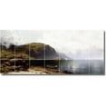 thumbnail image 1 of Ceramic Tile Mural-Alfred Bricher Waterfront Painting 65. 29.75" w x 12.75" h using (21) 4.25 x 4.25 ceramic tiles, 1 of 3