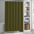 thumbnail image 3 of Green Solid Color Fabric Shower Curtain Dark Olive Washable Shower Curtains for Bathroom, Waterproof Bath Curtain with Hooks Home Decor 36x72in, 3 of 8