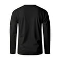 thumbnail image 5 of European Business Men Loose Fit Long Sleeve T-Shirt Solid Color Open Neck Button Down Casual Comfortable Sports Top Men's Lightweight Crewneck Tee Tops, 5 of 8