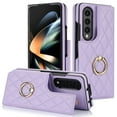 thumbnail image 2 of ELEHOLD for Samsung Galaxy Z Fold 3 Wallet Case,Luxury Premium Diamond Leather Rotatable Ring Credit Card Cash Slot Magnetic Clasp Kickstand Shockproof Protective for Samsung Galaxy Z Fold 3,Purple, 2 of 7