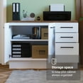 thumbnail image 4 of Madesa Office Storage Cabinet with 2 Doors and 3 Drawers Unit for Documents, Files and Printers – White, 4 of 8