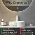 thumbnail image 4 of 18" Artistic Stone Pattern Vessel Bathroom Sink - Irregular Oval Resin Basin，Ivory, 4 of 6