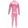 thumbnail image 4 of MEZZALL Girls Bodysuits Metallic High Neck Long Sleeve Performance Romper With Glitter Gold And Back Zipper For Dance Stage Wear O-Neck Solid Color Adorable Back To School Onesie, 4 of 4