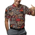 thumbnail image 5 of Retro National Barbecue Day Polo Shirts For Men Grill And BBQ Golf Polos Mens Polo Shirts Short Sleeve Button Up Shirt Men, 5 of 7