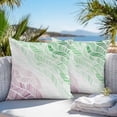 thumbnail image 3 of Throw Pillow Covers 20x20 Inch Set of 2, Ombre Green Pink Waterproof Outdoor Pillow Covers, Summer Coastal Ocean Sea Beach Wave Decorative Cushion Pillowcases for Couch, Sofa, Bed, Garden, Patio, 3 of 9