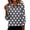 Gray, variant on Women's Casual Polka Dot Print Blouse 3/4 Sleeve V Neck Slim Fit Tops, Black XXL
