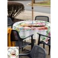 thumbnail image 4 of Happy Easter Outdoor Tablecloth - 54x54 Inch Square Dining Table Cover, Spring Daisy Eggs Leaves Butterfly Colorful Plaid Waterproof Outdoor Table Cloth with Umbrella Hole & Zipper for Picnic/Patio, 4 of 7