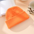 thumbnail image 3 of sweethay Sombreros para mujer Sombreros Accesorio de ropa Sombrero para adultos Cubierta para el cabello Cómodo Sombrero de punto flexible para Sombreros Naranja brillante, 3 of 6