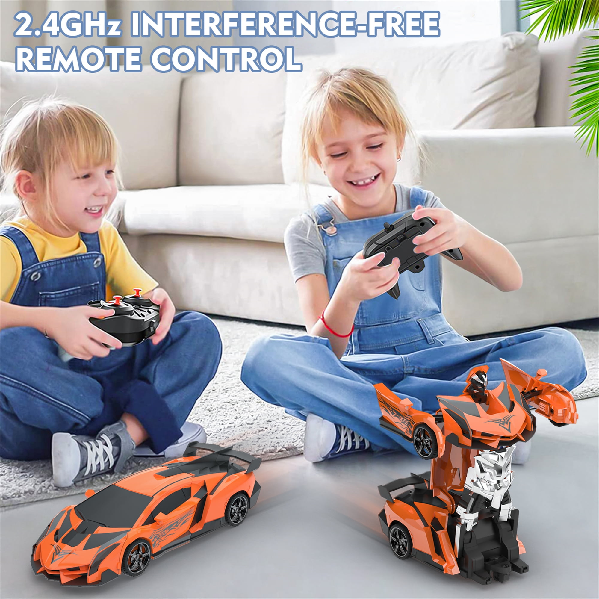 Wupuaait 1:18 RC Car Lamborghini Transformer Electric Remote Control Racing Car Toys Gift for 3-12 Years Old Kids, Orange
