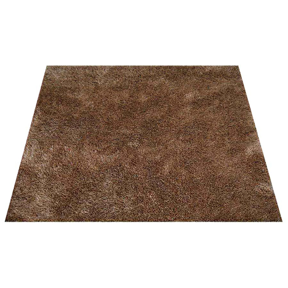 Rugsotic Carpets Hand Tufted Shag Polyester Eco-Friendly Area Rugs - 8'x8', Square, Beige, Plain Solid Design, High Pile Handmade Anti Skid Rugs for Living Room, Bed Room K00111