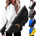 thumbnail image 6 of Ashirexll Womens Long Sleeve Tops, Womens Hoodies Pullover, Fall and Winter Gradient Print Hooded Long Sleeve Pocket Sweatshirt, 6 of 6