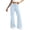 Light Blue, variant on Posijego Women's Flare Pants Cotton Linen Wide Leg High Waist 70s Vintage Bell Bottom Pants Summer Casual Trousers with Pockets