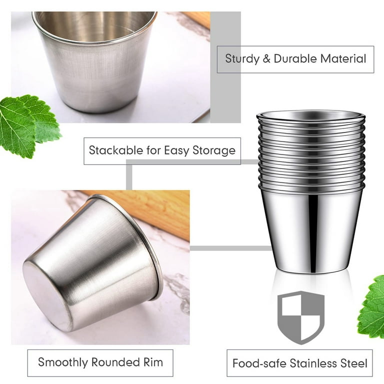 New Reusable Condiment Containers Stainless Steel Sauce Cup With