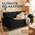 thumbnail image 3 of CQSXDA 80.7 Inches 2-Seater Iron and Wood Frame Corduroy Loveseat Sofa with Rolled Armrests  for Modern Living Room and Small Spaces, Black, 3 of 12