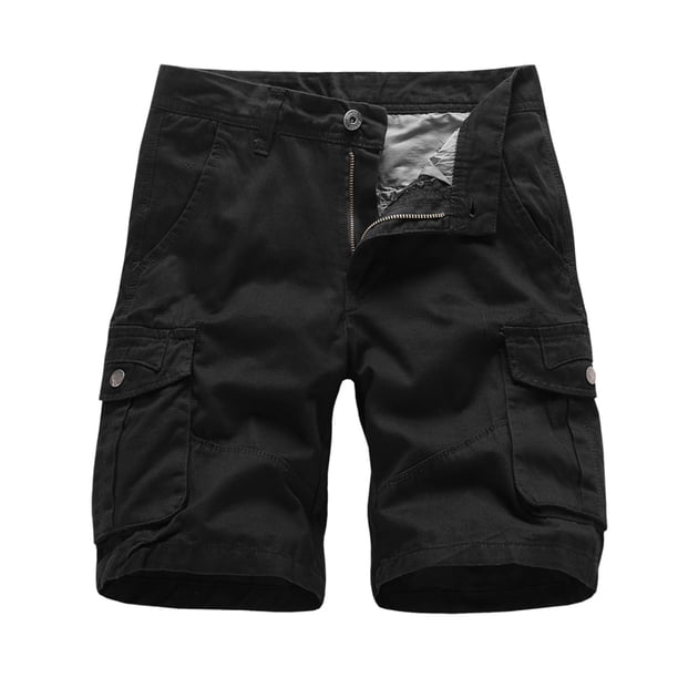 WILLBEST Pantalones Cortos para Hombre, Moda Masculina, Casuales, de Color Sólido, con Bolsillo, Cremallera y Hebilla, para Exteriores, Pantalones Cortos para Herramientas