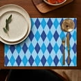 thumbnail image 5 of Light Blue and Dark Blue Argyle Pattern Summer Placemats Table Placemats Set Of 4-Linen Kitchen Washable Placemats Table Mats 11.8"x17.7" Non-Slip Heat Resistant, 5 of 6
