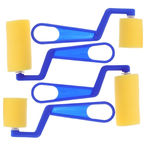 ELAYARD 4-Pack Sponge Paint Rollers Set with Ergonomic Handles, Versatile Tools for Painting and Art Projects