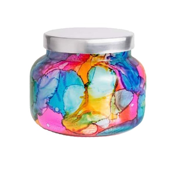 Curio Capri Blue 19 oz Rainbow Watercolor Collection Jar CandleVolcano