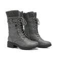 thumbnail image 3 of Botas de Invierno para Mujer DREAM PAIRS de Media Caña con Cordones Gris Talla 6.5, 3 of 7