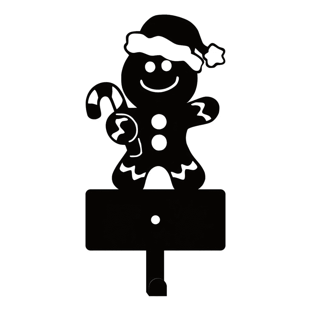 2 pcs Gingerbread Man Metal Key Hooks Christmas Themed Wall Decor