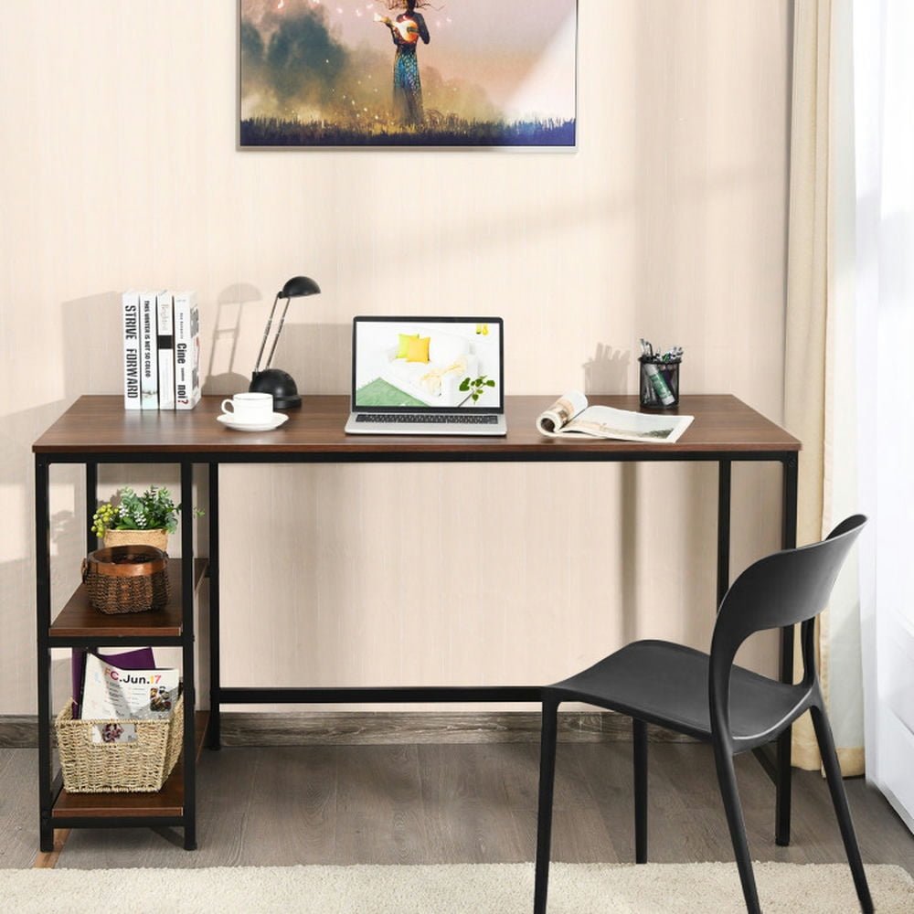 Demi Bonn 5" Computer Desk Office Study Table Workstation Home with Adjustable Shelf, Coffee