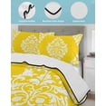 thumbnail image 4 of Baroque Yellow Twin Size Down Alternative Comforter, Lightweight Comforter Quilt Bedding Set with Pillow Shams Vintage Damask Classic Floral All Seasons Bed Comforter Duvet Insert 68"x86", 4 of 7