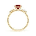 thumbnail image 2 of ANGARA Lab Grown 2 Ct Oval Ruby Butterfly Engagement Ring for Women in 14K Yellow Gold (Size-9x7mm) | July Birthstone, Birthday, Anniversary, Jewelry Gift for Women | Lab-Grown Ruby Ring, 2 of 7