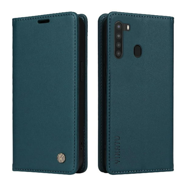 Funda para Samsung Galaxy A21 Estuche de Cuero PU Tipo Cartera con Ranuras para Tarjetas y Cierre Magnético