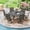 Black-Taupe, variant on Vicllax 5-Piece Outdoor Patio Dining Set, 41-Inch Round Outdoor Table with Umbrella Hole and 4 Swivel Patio Chairs, Outdoor Furniture for Backyard, Garden, Deck & Porch