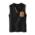 thumbnail image 4 of POIUYTR Men Casual Cotton Linen Tank Tops Summer V Neck Solid Color Sleeveless Shirts Loose Camisole With Pockets, 4 of 6