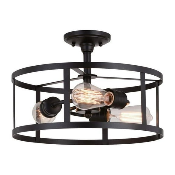 15 in. Akron 3 Light Semi-Flush Mount, Oil Rubbed Bronze