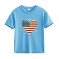 thumbnail image 4 of EnJoCho Kids Short Sleeve T-Shirt 4th of July Patriotic Tees American Flag Tops for Teen Toddler Girls Boys Cute Crewneck Tops, 4 of 5