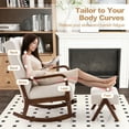 thumbnail image 6 of Amijoy Nursery Rocking Chair w/ Ottoman, Upholstered Rocker Chair w/ Footrest, Stable Rubber Frame & Tufted Backrest, Modern Rocking Chairs, 6 of 7