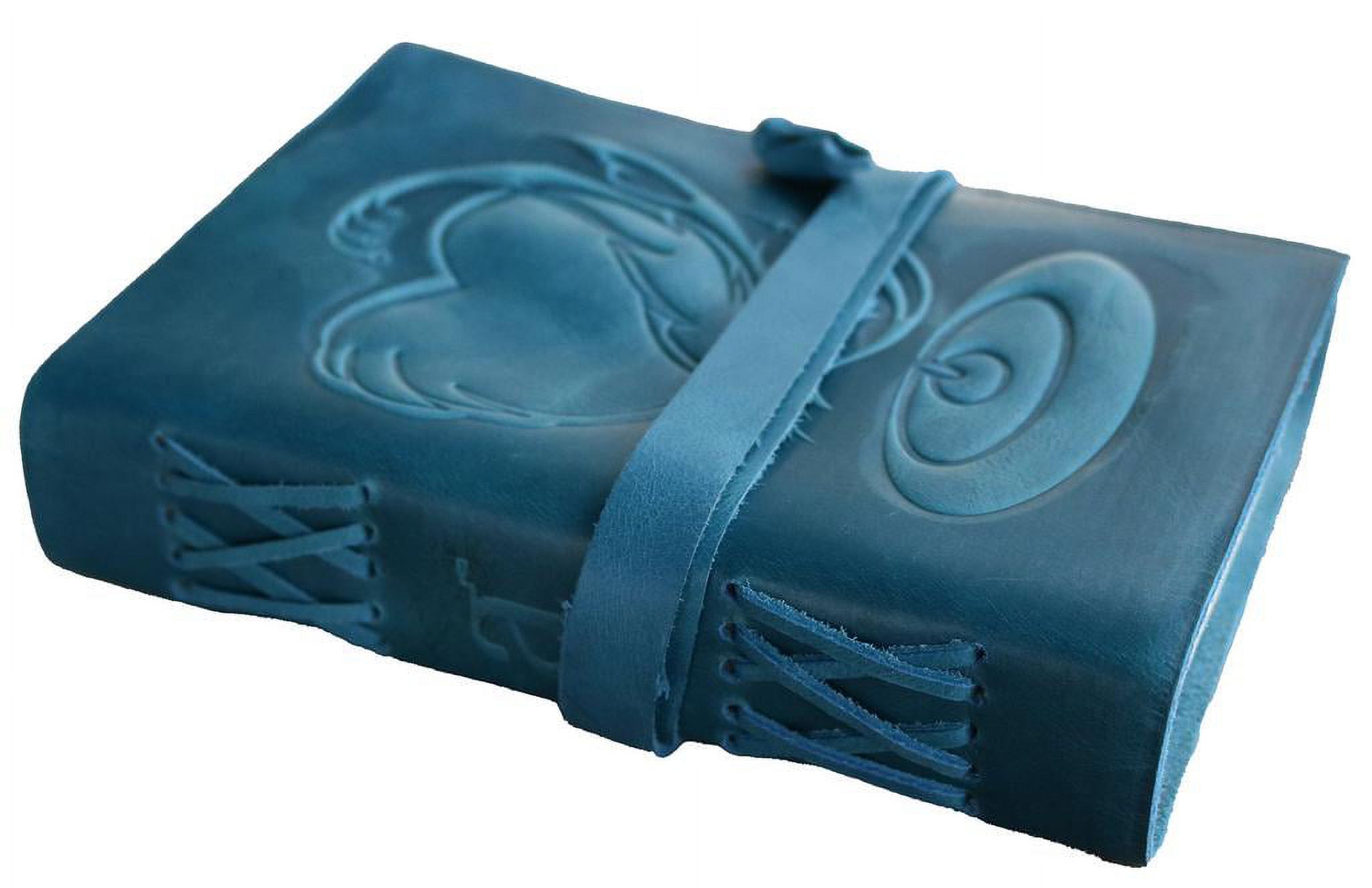 Buffalo Blue Leather Journal/Writing Notebook Diary/Bound Daily Notepad For Men & Women Unlined Paper Medium, writing pad gift for artist, sketc