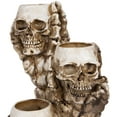 thumbnail image 6 of Northlight Triple Skulls and Bones Halloween Tea Light Candle Holder - 12", 6 of 8