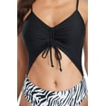 thumbnail image 3 of Women's Ruffle One Piece Swimsuits Cutout Bathing Suit Asymmetric Shoulder Monokini, 3 of 7